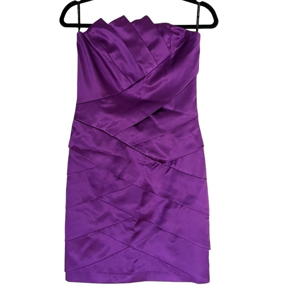 jessica McClintock Strapless Fan Tiered Dress